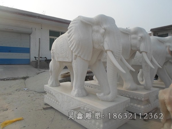 石大象雕塑石头大象