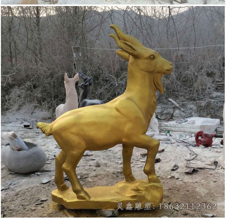 铜雕金属鹿公园动物摆件