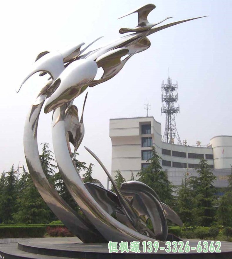 不锈钢城市抽象飞鸟雕塑