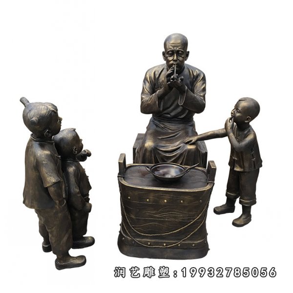 吹糖人铜雕像民俗文化铜雕