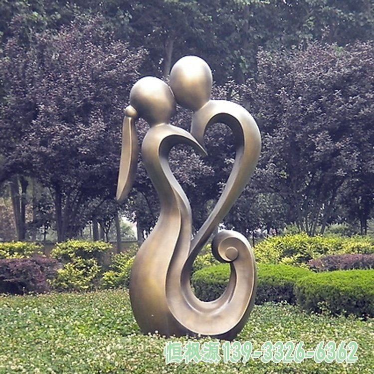 不锈钢抽象情侣广场景观雕塑