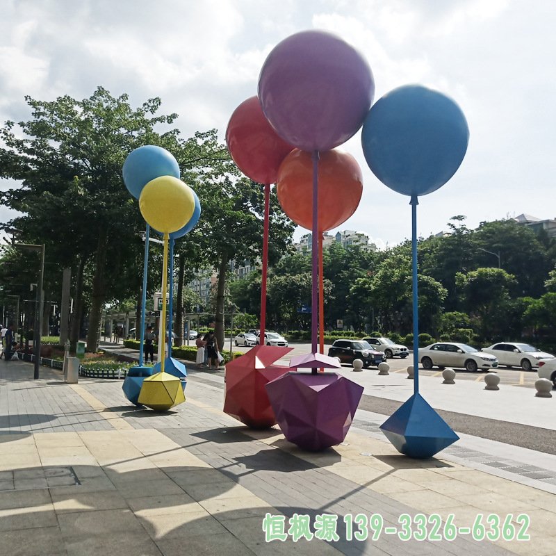 大型户外玻璃钢气球雕塑广场大型不锈钢雕塑定制商业街区装饰摆件