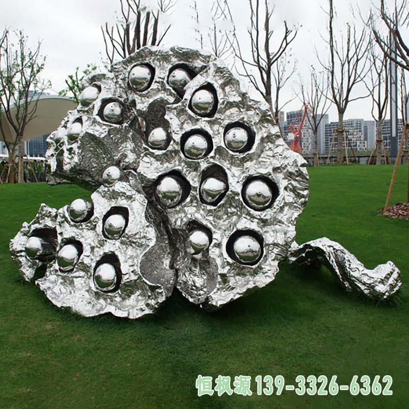 不锈钢莲蓬雕塑公园抽象植物雕塑
