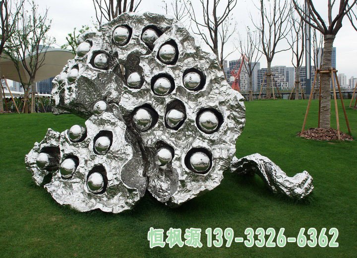 不锈钢莲蓬雕塑公园抽象植物雕塑
