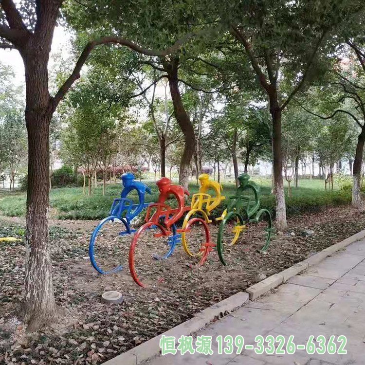 园林定制款玻璃钢人物雕塑校园体育摆件广场公园抽象不锈钢装饰