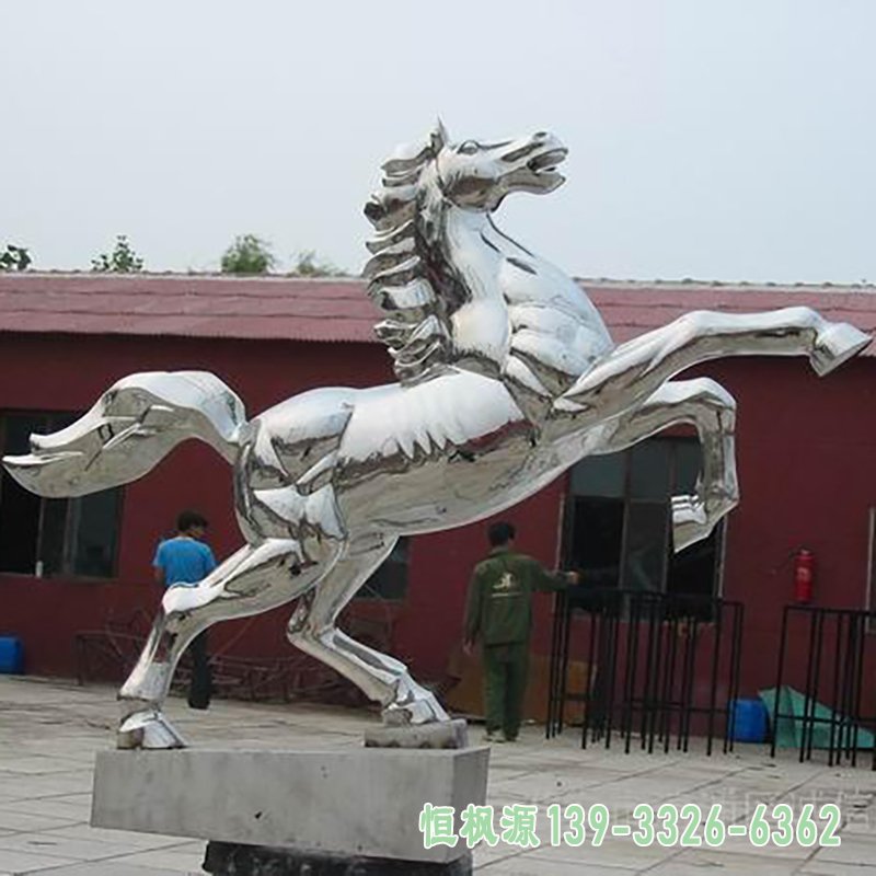 不锈钢奔马雕塑广场奔跑马不锈钢雕塑