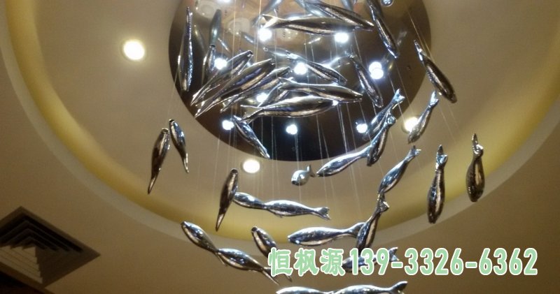 不锈钢鱼雕塑室内鱼装饰