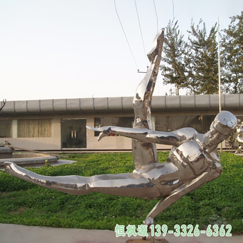 不锈钢鞍马雕塑公园运动不锈钢雕塑