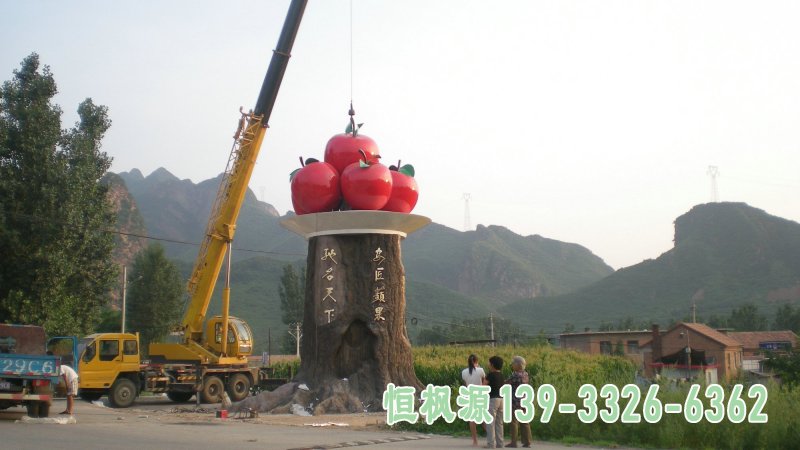 不锈钢苹果苹果造型雕塑