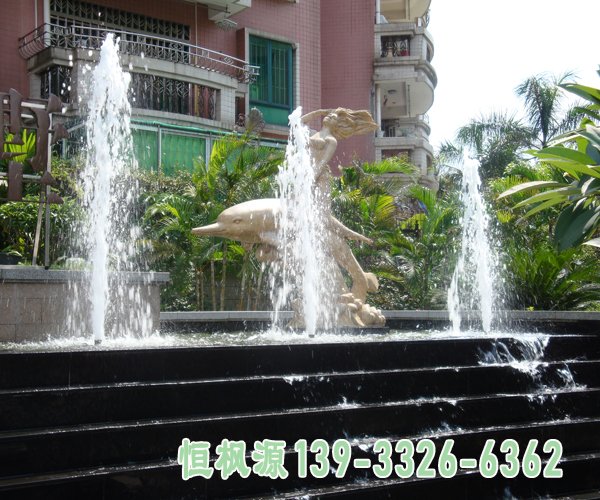 不锈钢海豚喷泉广场海豚喷泉雕塑