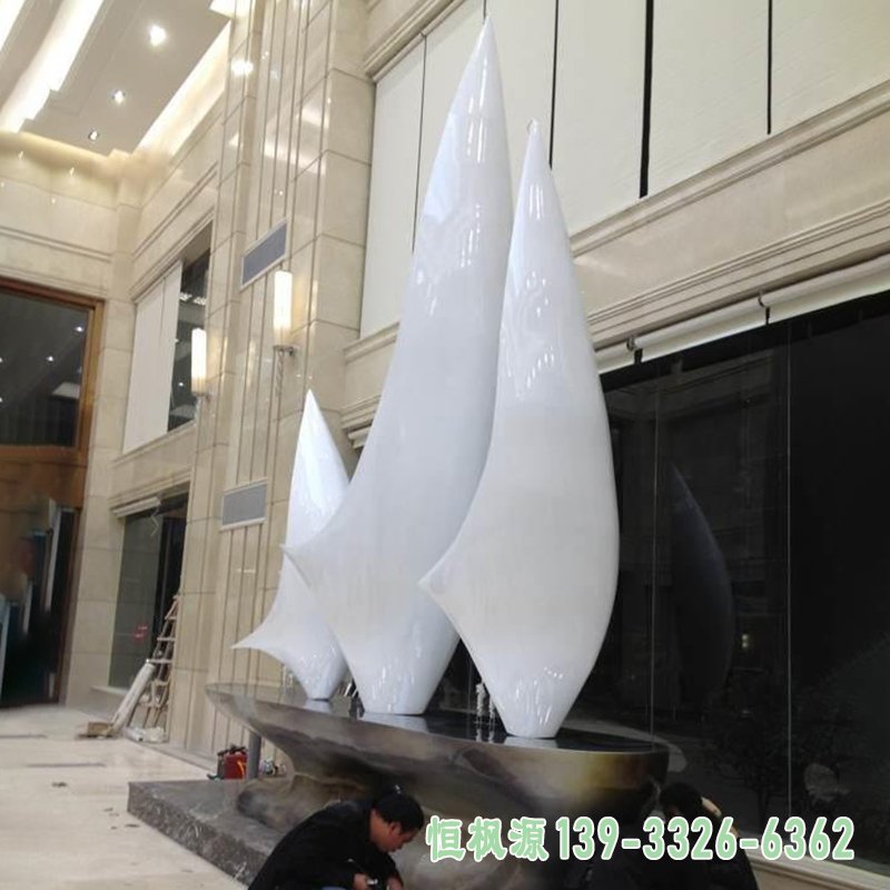 不锈钢帆船雕塑广场帆船不锈钢雕塑