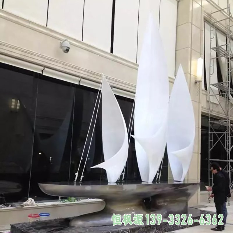 不锈钢帆船雕塑广场帆船不锈钢雕塑